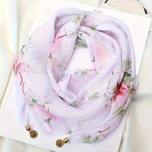 Women's Bohemian Floral Print Scarf - NEW - Lightweight Warmth